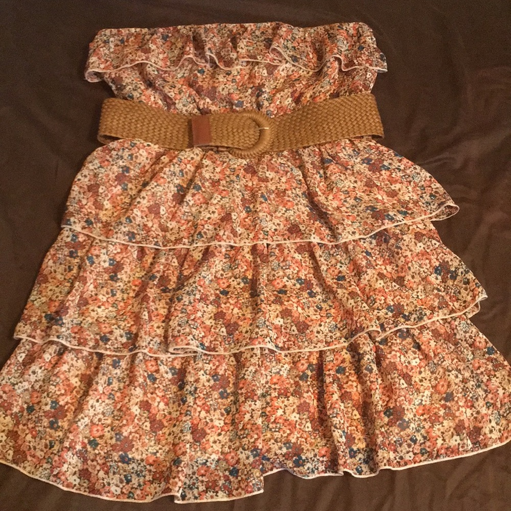 Floral dress with belt